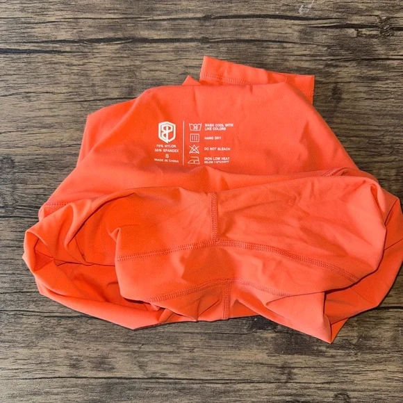 Coral High-Waisted Leggings - Picture 4 of 4